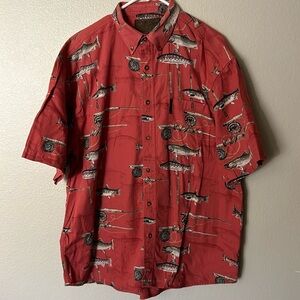 North River Outfitters cotton Fishing Button Down Large
